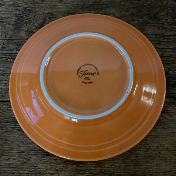 Fiestaware Retired Tangerine Classic Rim Salad Plates - Picture 2 of 2